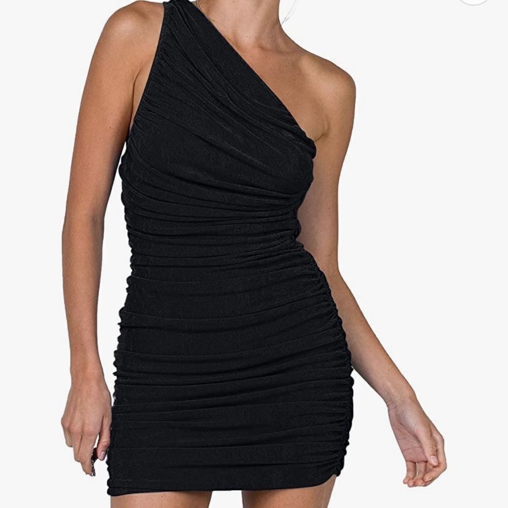 ⭐️ONE Shoulder Ruched Sleeveless Bodycon Mini Short Dress⭐️